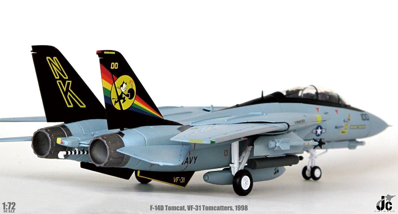 JC Wings Military 1:72 United States Navy (USN) Grumman F-14D Tomcat, VF-31 "Tomcatters" 164348 (JCW-72-F14-001) - Image 3