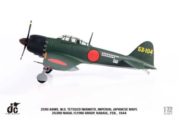 JC Wings Military 1:72 Imperial Japanese Navy Air Service (IJNAS) Mitsubishi A6M5 Zero Model 52 'W.O. Tetsuzo Iwamoto' 53-104 (JCW-72-ZERO-001)