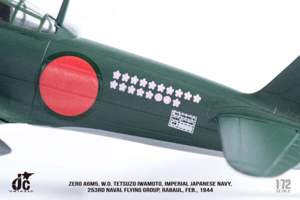 JC Wings Military 1:72 Imperial Japanese Navy Air Service (IJNAS) Mitsubishi A6M5 Zero Model 52 'W.O. Tetsuzo Iwamoto' 53-104 (JCW-72-ZERO-001) - Image 5