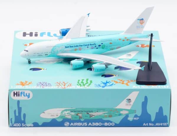 Aviation 400 1:400 Hi Fly Malta Airbus A380-800 "Save the Coral Reefs" 9H-MIP (AV4187)