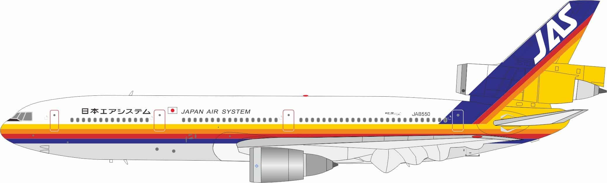 InFlight 200 1:200 Japan Air System (JAS) McDonnell Douglas DC-10-30 JA8550  (B-103-JAS-550) - Collectable Aircraft Wings Australia