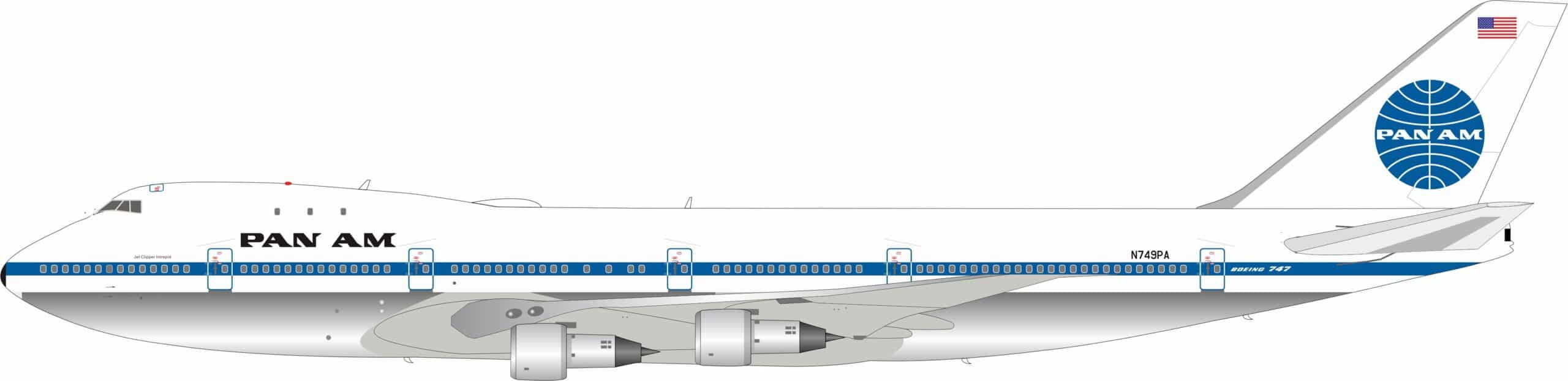 InFlight 200 1:200 Pan American World Airways (Pan Am) Boeing B747-100 ...