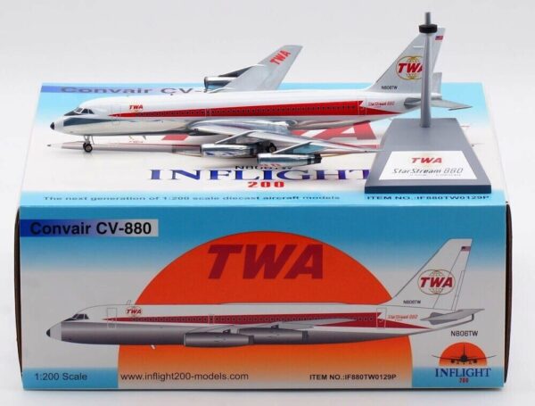 InFlight 200 1:200 Trans World Airlines (TWA) Convair CV-880 N806TW (IF880TW0129P)