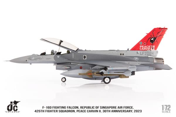 JC Wings Military 1:72 Republic of Singapore Air Force (RSAF) Lockheed F-16D Fighting Falcon 'Peace Carvin II 30th Anniversary' 01-6024 (JCW-72-F16-023)
