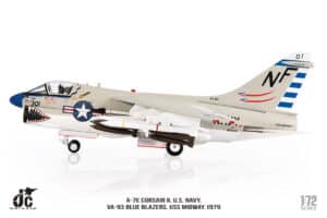 JC Wings Military 1:72 United States Navy (USN) Vought A-7E Corsair II, VA-93 "Blue Blazers", USS Midway 160544 (JCW-72-A7-006)