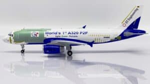 JC Wings 1:200 ST Aerospace Resources Airbus A320-200(P2F) 'World's First A320 P2F' D-AAES (LH2338)