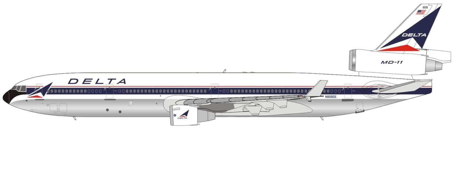 Panda Models 1:400 Delta Air Lines McDonnell Douglas MD-11 N808DE (PM62428)