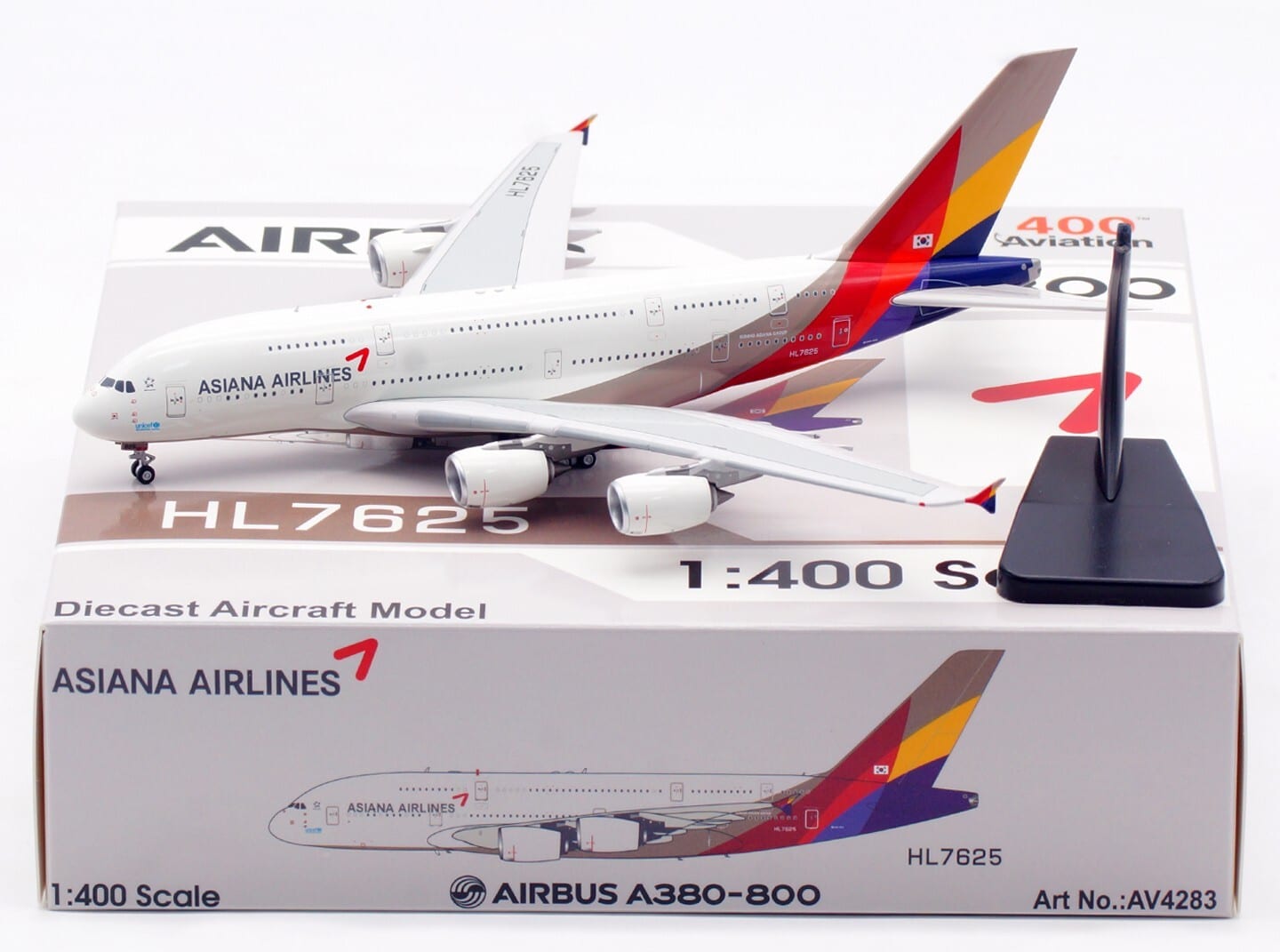 Aviation 400 1:400 Asiana Airlines Airbus A380-800 HL7625 (AV4283)