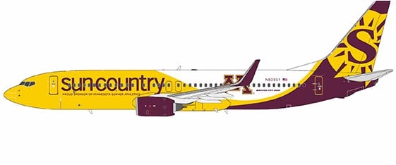 NG Models 1:200 Sun Country Airlines Boeing B737-800w "Minnesota Gopher Athletics" N809SY (NG08049)