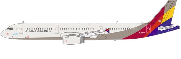 NG Models 1:400 Asiana Airlines Airbus A321-200 HL8279 (NG13125)