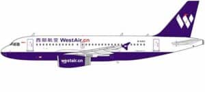 NG Models 1:400 West Air Airbus A319-100 B-6421 (NG49035)