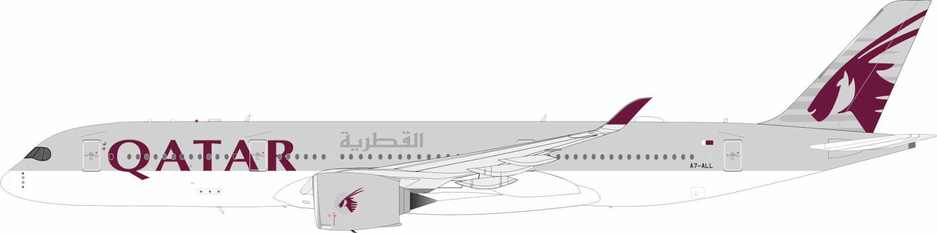 InFlight 200 1:200 Qatar Airways Airbus A350-900 XWB A7-ALL (B-359-QT-0625)