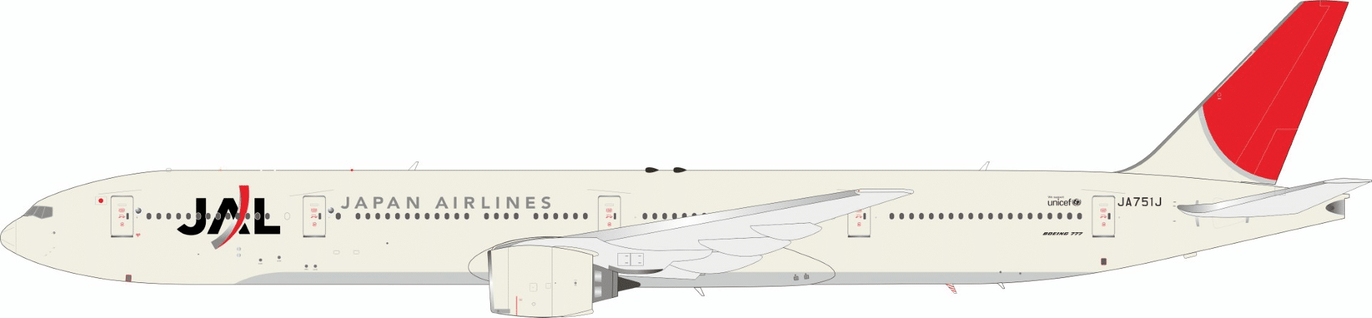 InFlight 200 1:200 JAL Japan Airlines Boeing B777-300 JA751J (B-773-JL-51J)