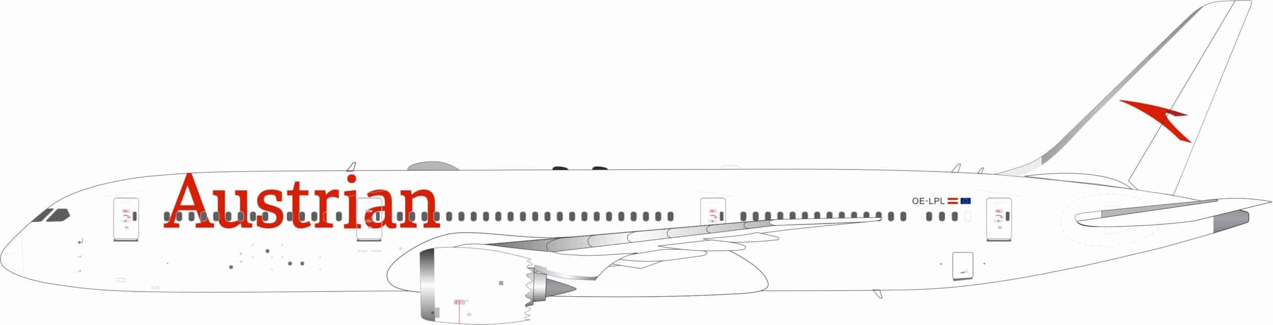 InFlight 200 1:200 Austrian Airlines Boeing B787-9 Dreamliner "Spanish Riding School" OE-LPL (IF789OE0125)