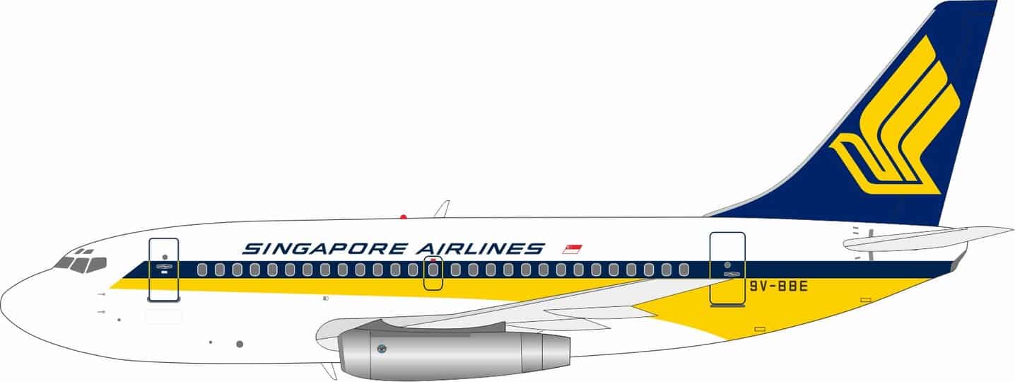 J-Fox Models 1:200 Singapore Airlines Boeing B737-100 9V-BBE (JF-737-1-003)