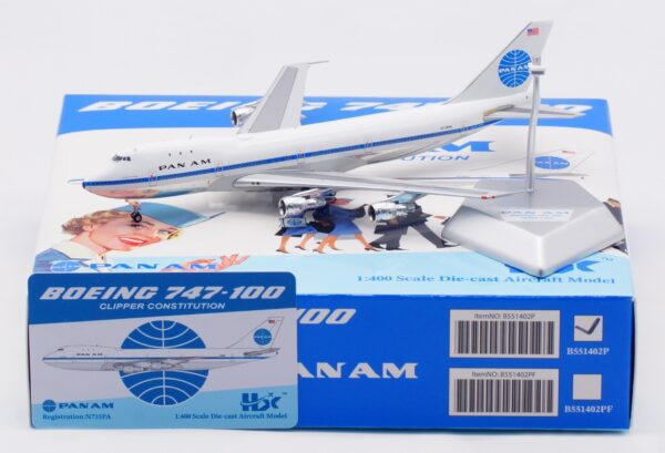 HX Models 1:400 Pan American World Airways (Pan Am) Boeing B747-100 "Clipper Constitution - Flaps Up" N735PA (B551402P)
