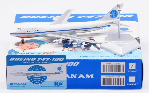 HX Models 1:400 Pan American World Airways (Pan Am) Boeing B747-100 "Clipper Storm King - Flaps Up" N747PA (B551404P)
