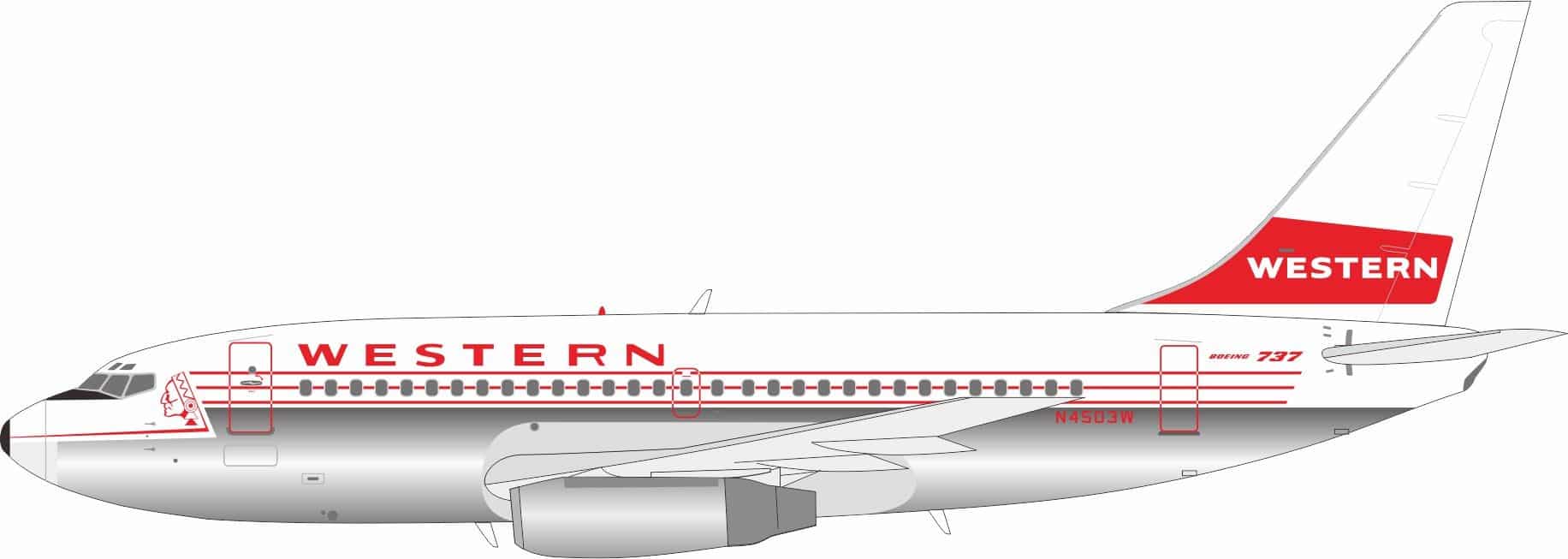 InFlight 200 1:200 Western Airlines Boeing B737-200 N4503W (IF732WA-625P)