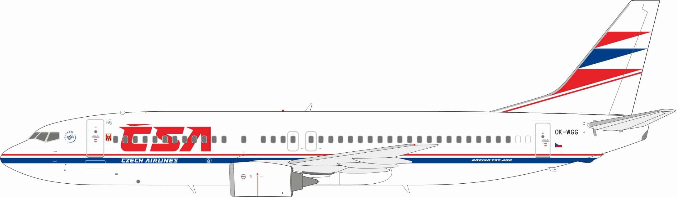 InFlight 200 1:200 Czech Airlines (CSA) Boeing B737-400 "Liberec" OK-WGG (IF734OK0725)