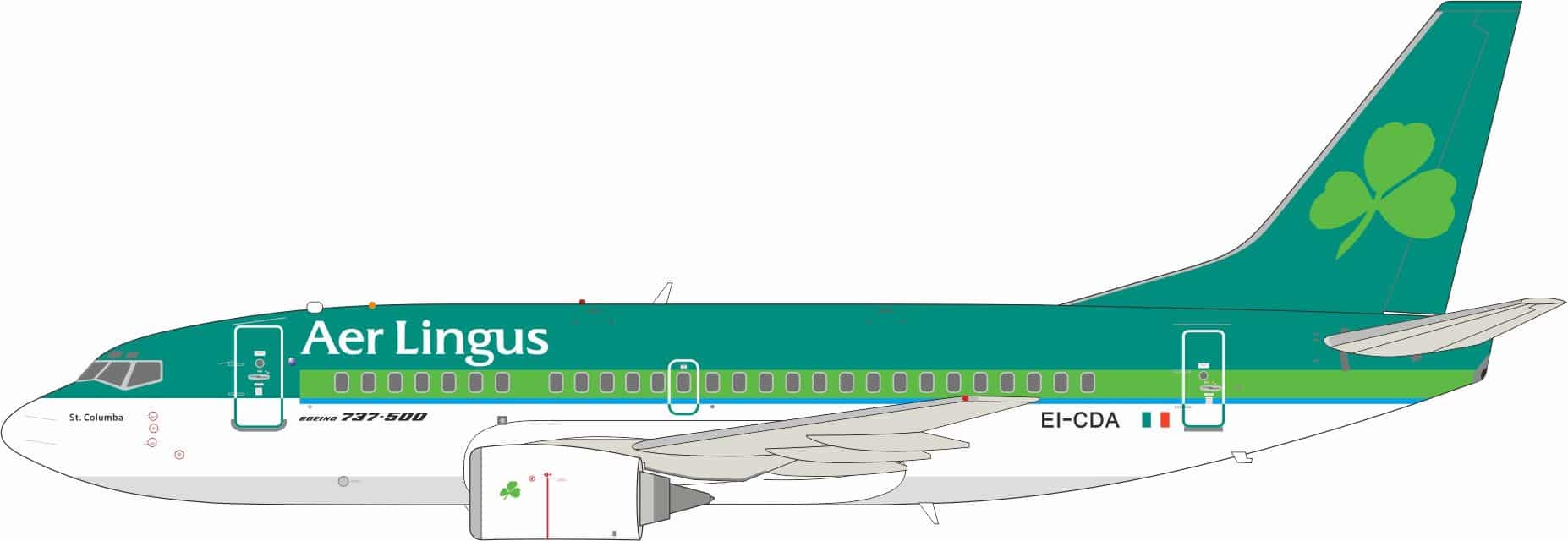 InFlight 200 1:200 Aer Lingus Boeing B737-500 "St Columba" EI-CDA (IF735EI0924)