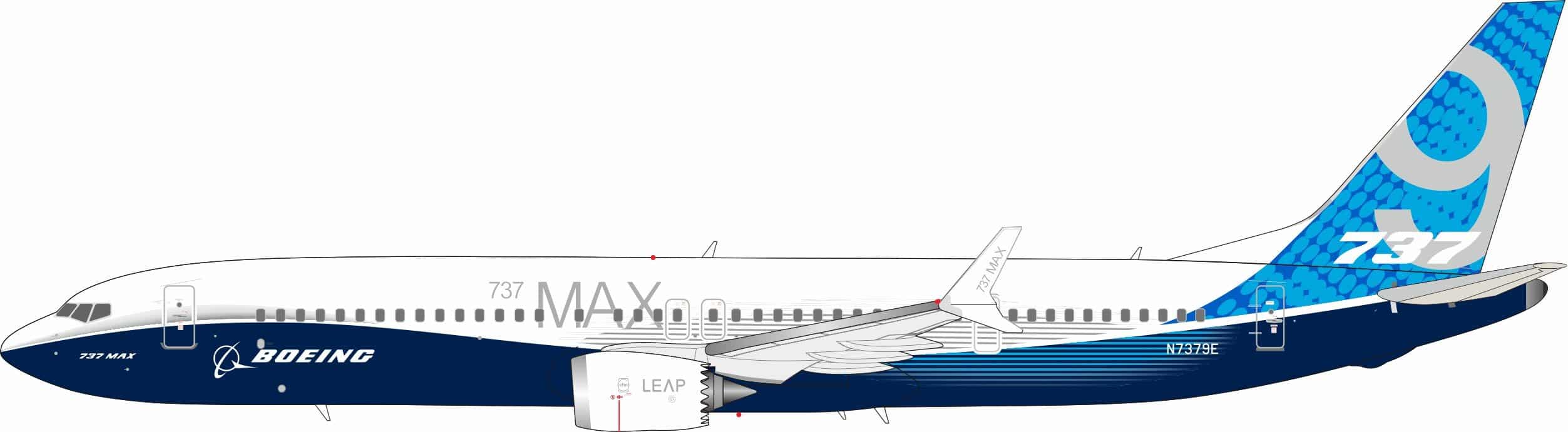 InFlight 200 1:200 Boeing Aircraft Company Boeing B737 MAX 9 "House Colours" N7379E (IF739MHOUSE)