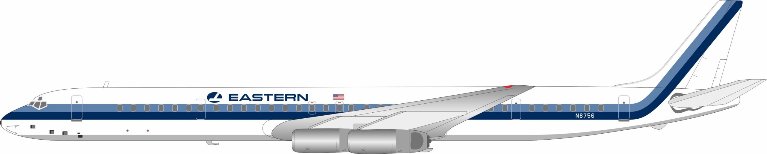 InFlight 200 1:200 Eastern Air Lines McDonnell Douglas DC-8-63PF N8756 (IF863EA0825)