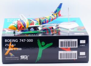 SQ Wings 1:200 South African Airways Boeing B747-300 "Ndizani - Flaps Up" ZS-SAJ (L2022)