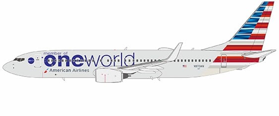 NG Models 1:200 American Airlines Boeing B737-800w "OneWorld" N973AN (NG08050)