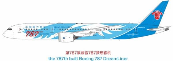 NG Models 1:400 China Southern Airlines Boeing B787-9 Dreamliner "787th Boeing 787" B-1168 (NG24063)
