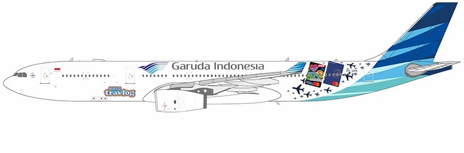 NG Models 1:400 Garuda Indonesia Airbus A330-300 "Hana TravelGo Card" PK-GPX (NG62075)