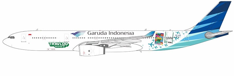 NG Models 1:400 Garuda Indonesia Airbus A330-300 "Hana TravelGo Card" PK-GPV (NG62076)