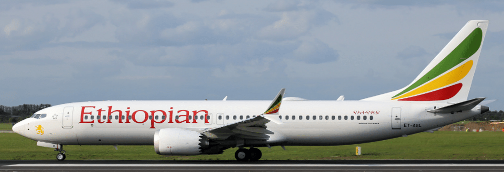 JC Wings 1:400 Ethiopian Airlines Boeing B737 MAX 8 ET-AVL (XX40784)