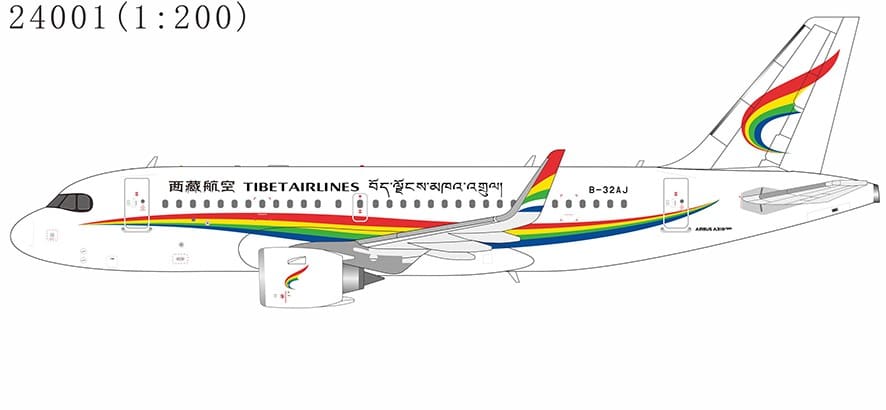 NG Models 1:200 Tibet Airlines Airbus A319neo B-32AJ (NG24001)