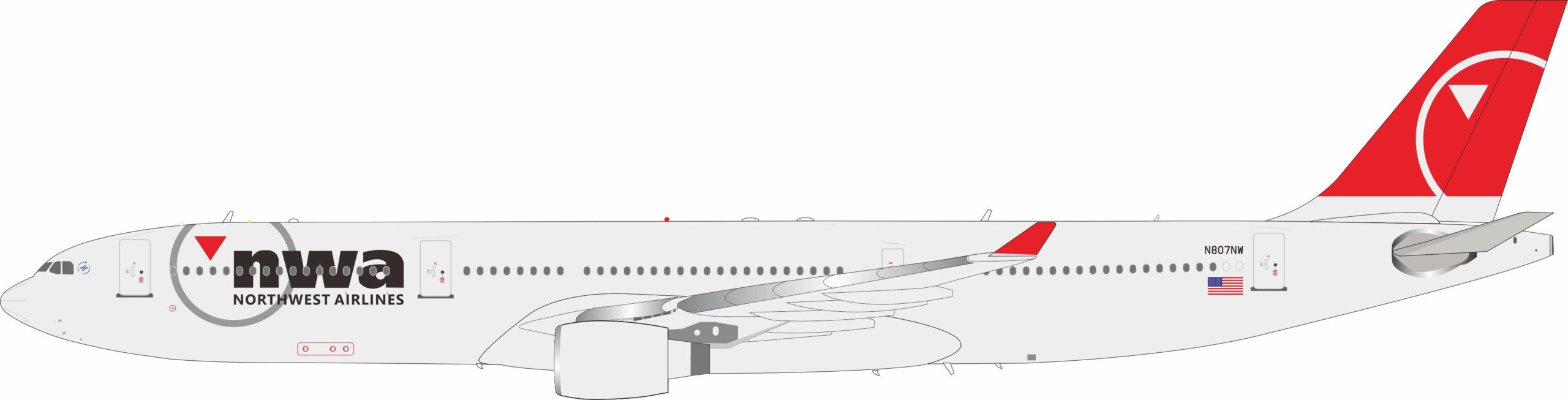 InFlight 200 1:200 Northwest Airlines Airbus A330-300 N807NW (B-333-807)