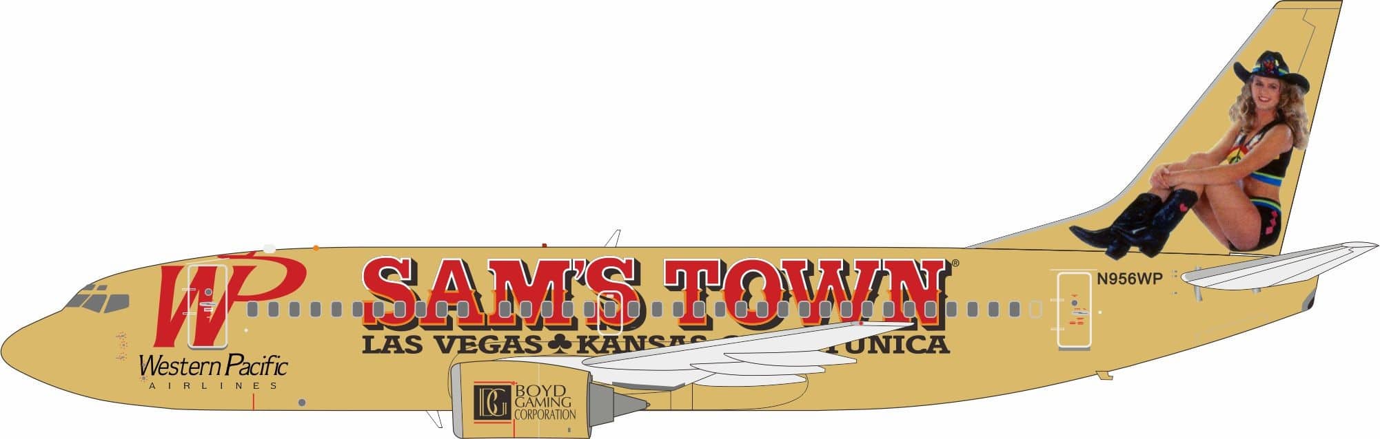InFlight 200 1:200 Western Pacific Airlines Boeing B737-300 "Sam's Town" N956WP (B-733-956)