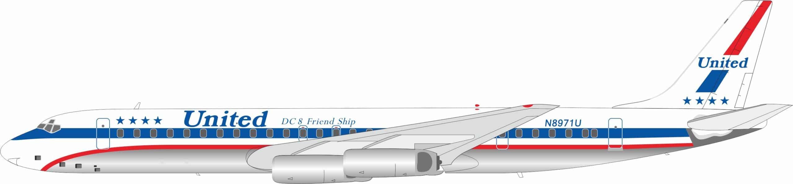 InFlight 200 1:200 United Airlines McDonnell Douglas DC-8-72 N8971U (IF862UA0925)