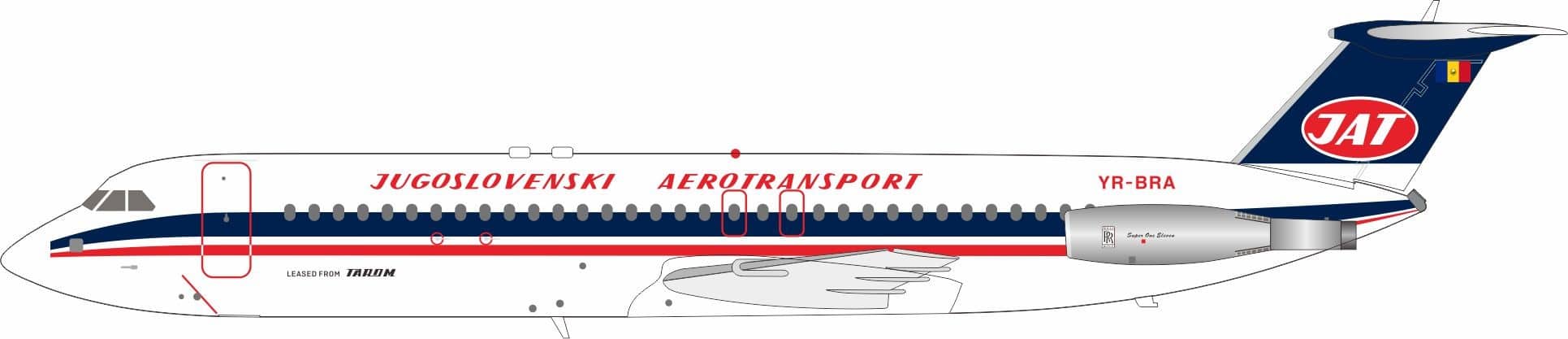 InFlight 200 1:200 JAT - Yugoslav Airlines ROMBAC 1-11 Series 500 YR-BRA (IF111JA0525)