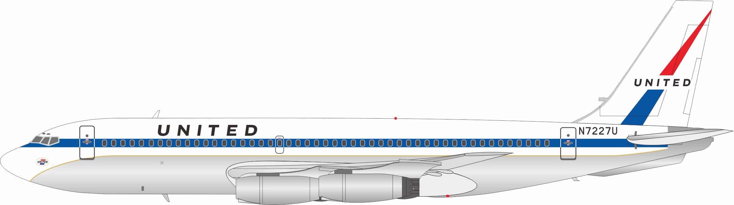 InFlight 200 1:200 United Airlines Boeing B720-022 N7227U (IF720UA1025P)