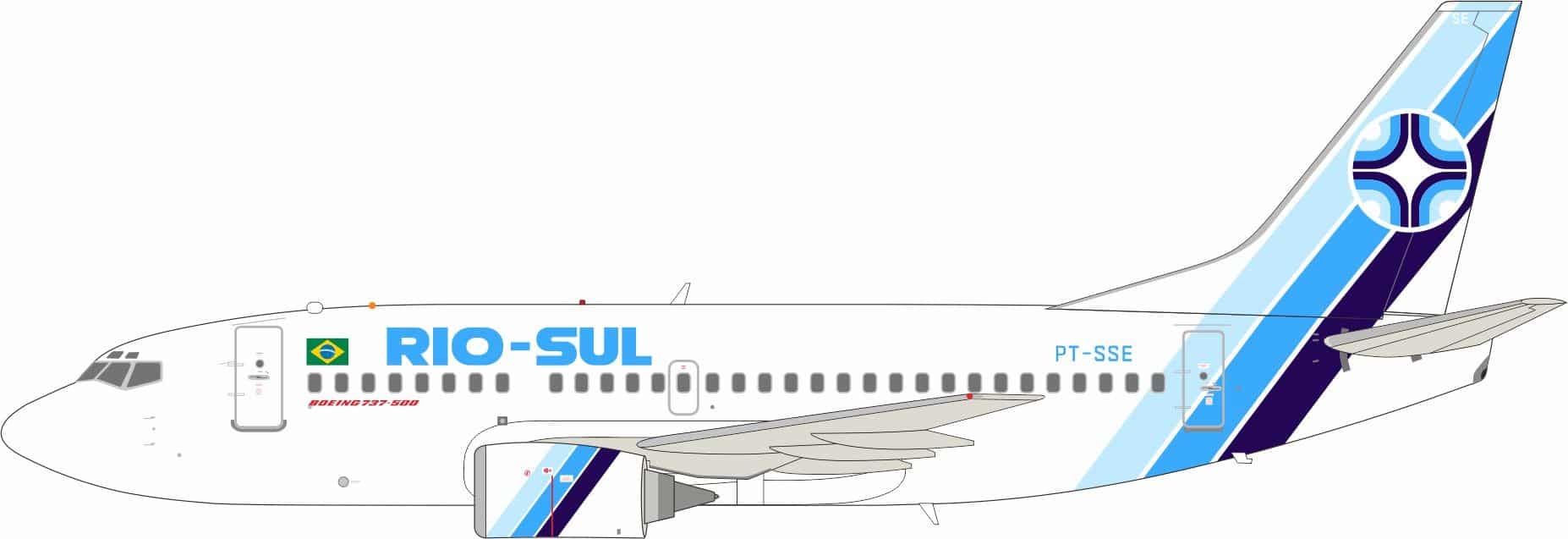 InFlight 200 1:200 Rio Sul Boeing B737-500 PT-SSE (IF735VR0724)
