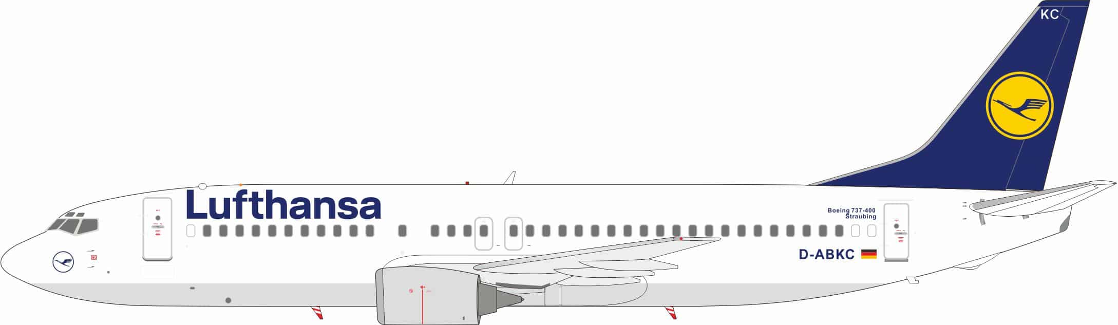 J-Fox Models 1:200 Lufthansa Boeing B737-400 "Straubing" D-ABKC (JF-737-4-002)
