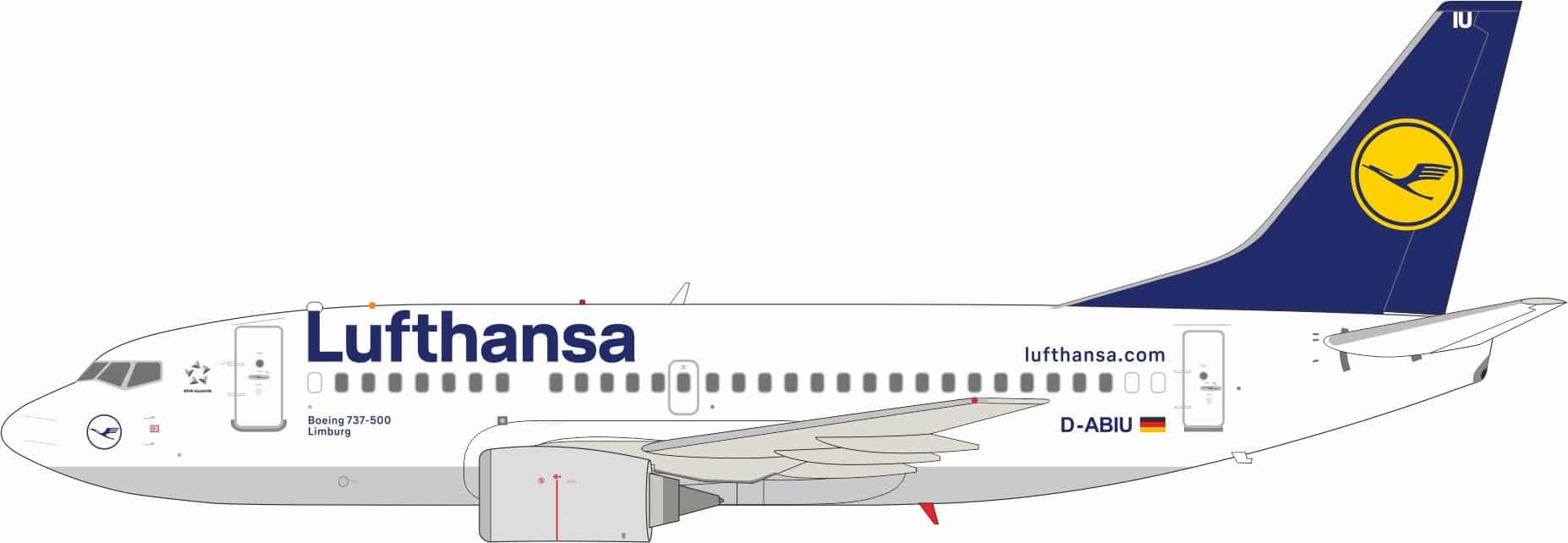 J-Fox Models 1:200 Lufthansa Boeing B737-500 "Limburg" D-ABIU (JF-737-5-001)