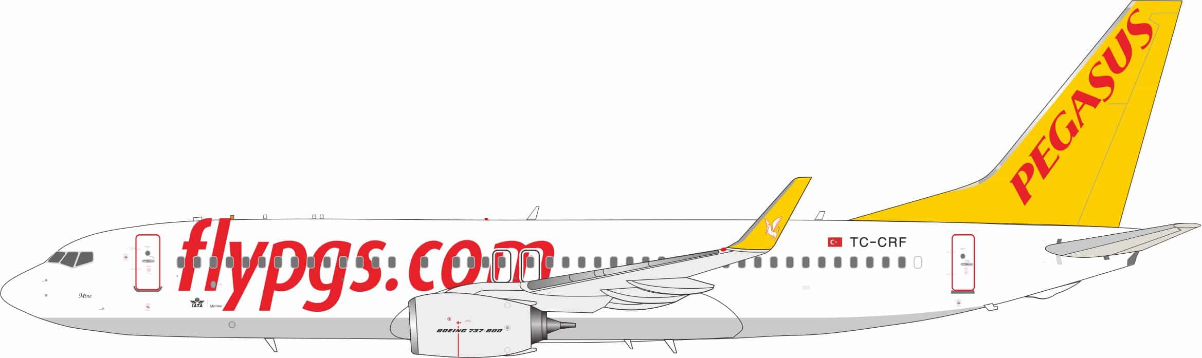 J-Fox Models 1:200 Pegasus Boeing B737-800w "Mine" TC-CRF (JF-737-8-051)
