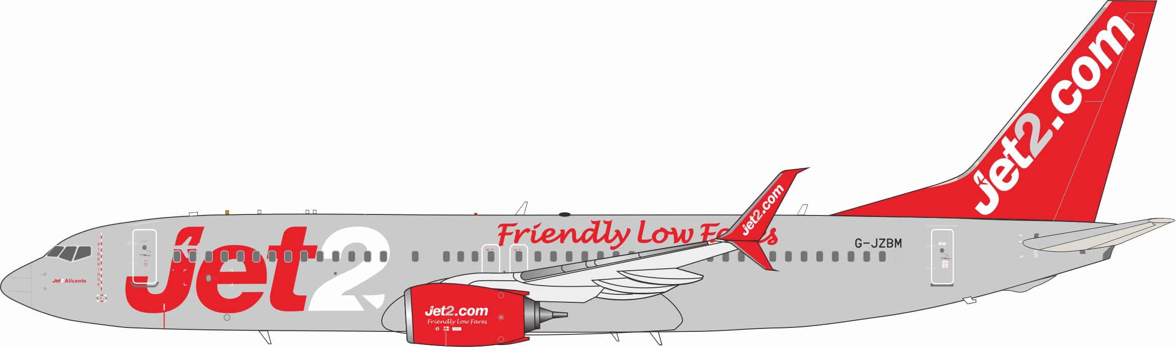 J-Fox Models 1:200 Jet2 Boeing B737-800S "Jet2 Alicante" G-JZBM (JF-737-8-052)