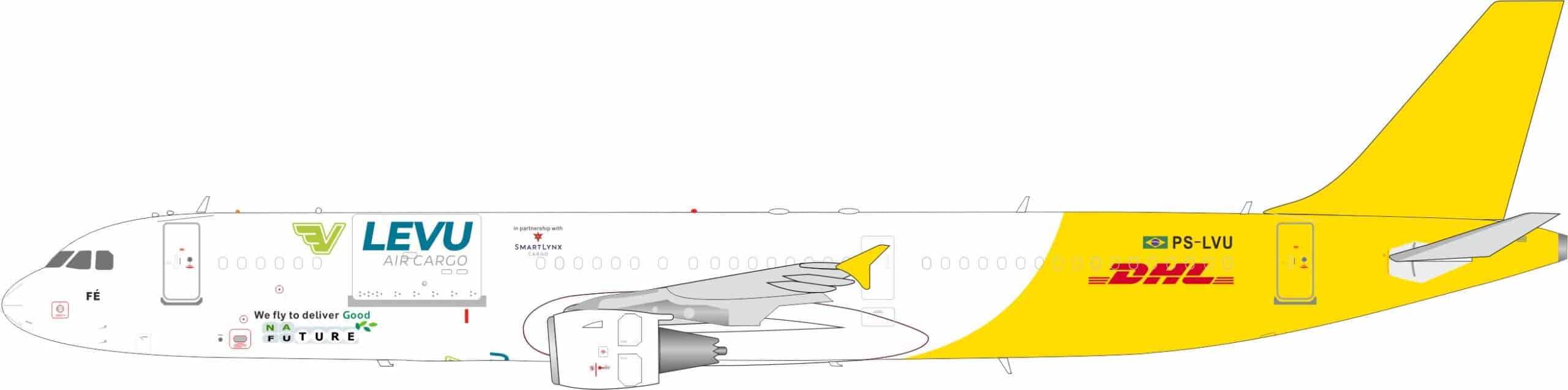 J-Fox Models 1:200 Levu Air Cargo (DHL Aviation) Airbus A321-200(P2F) PS-LVU (JF-A321-059L)