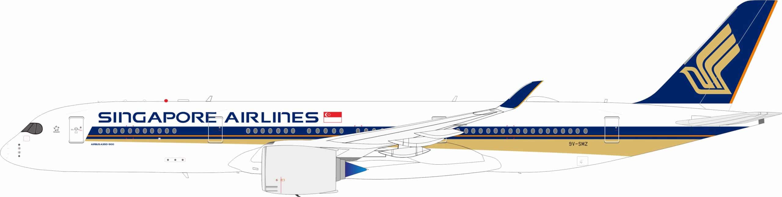 J-Fox Models 1:200 Singapore Airlines Airbus A350-900 XWB 9V-SMZ (JF-A350-9-019)