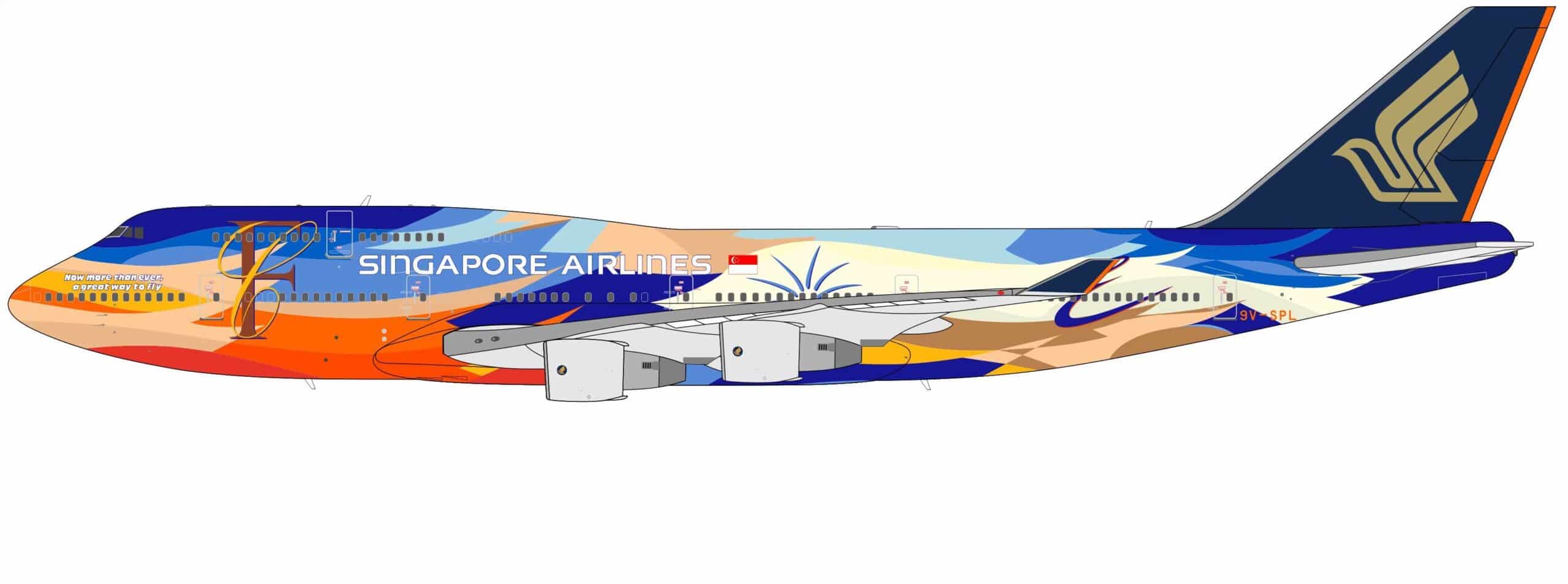 NG Models 1:400 Singapore Airlines Boeing B747-400 "Tropical" 9V-SPL (NG04011)