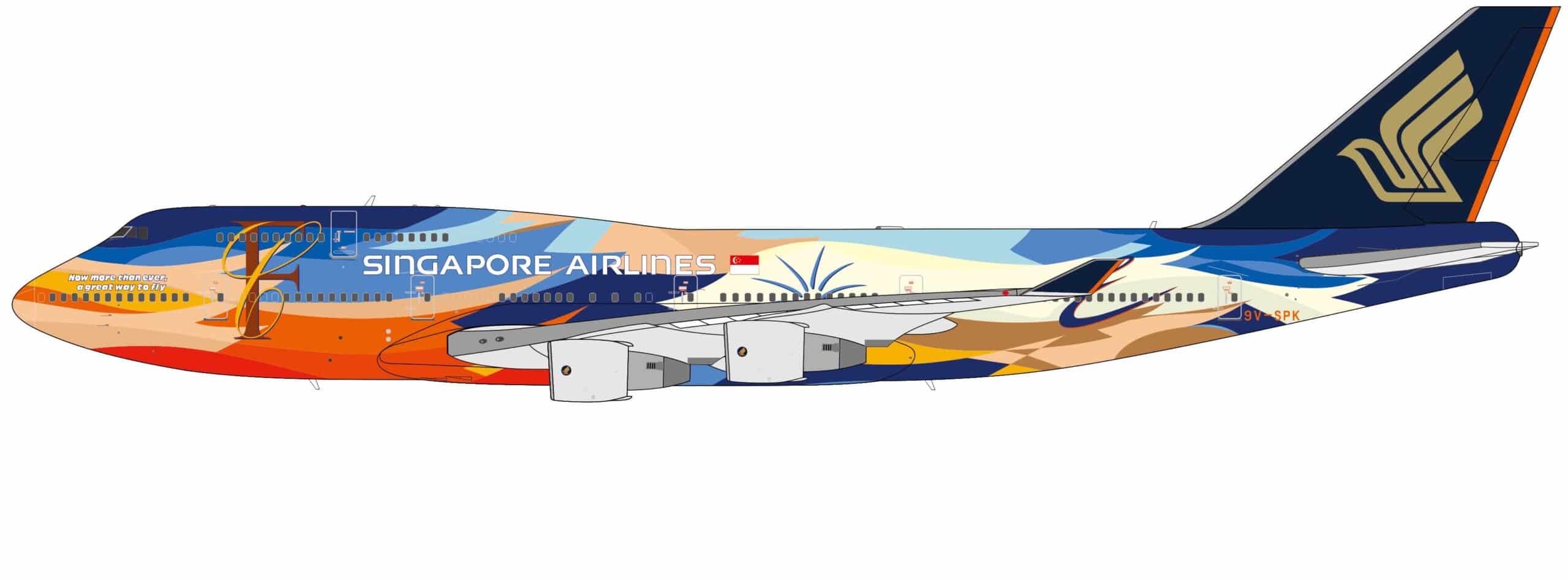 NG Models 1:400 Singapore Airlines Boeing B747-400 "Tropical" 9V-SPK (NG04012)