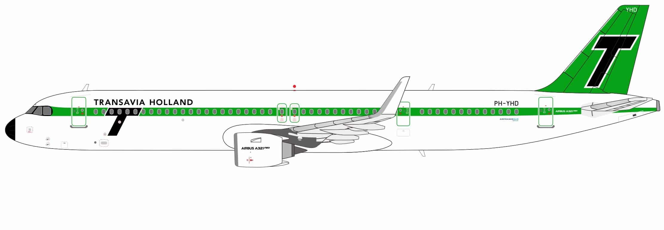 NG Models 1:400 Transavia Airbus A321neo "1960s Retro" PH-YHD (NG13139)