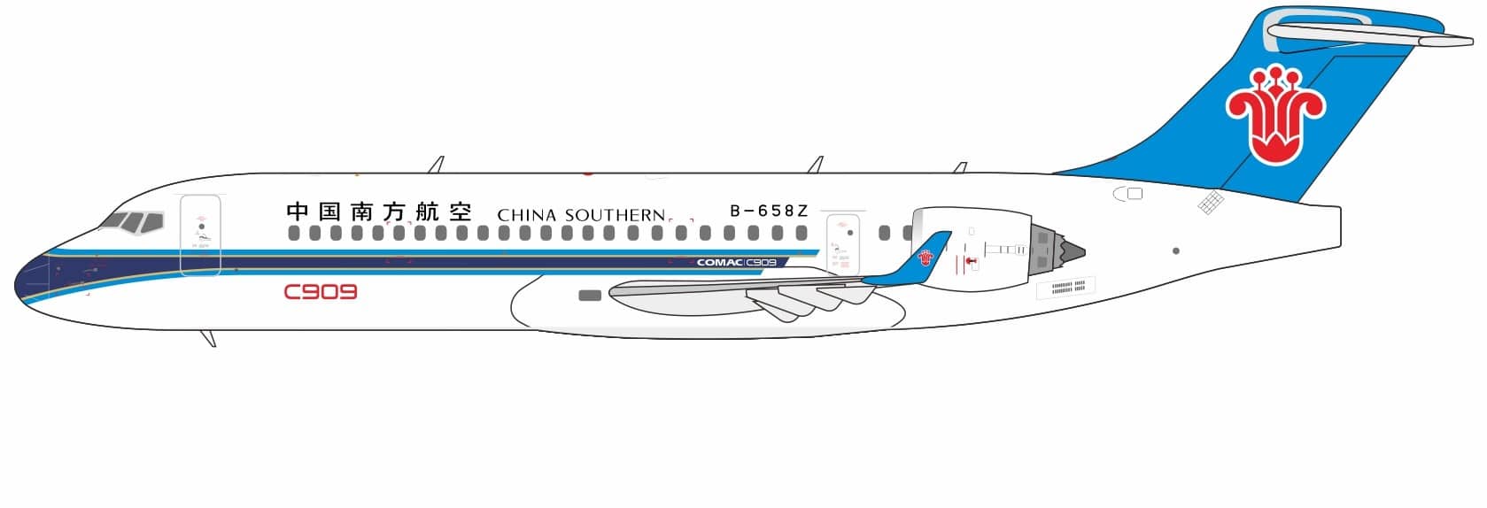 NG Models 1:400 China Southern Airlines COMAC ARJ21-700 B-658Z (NG24064)