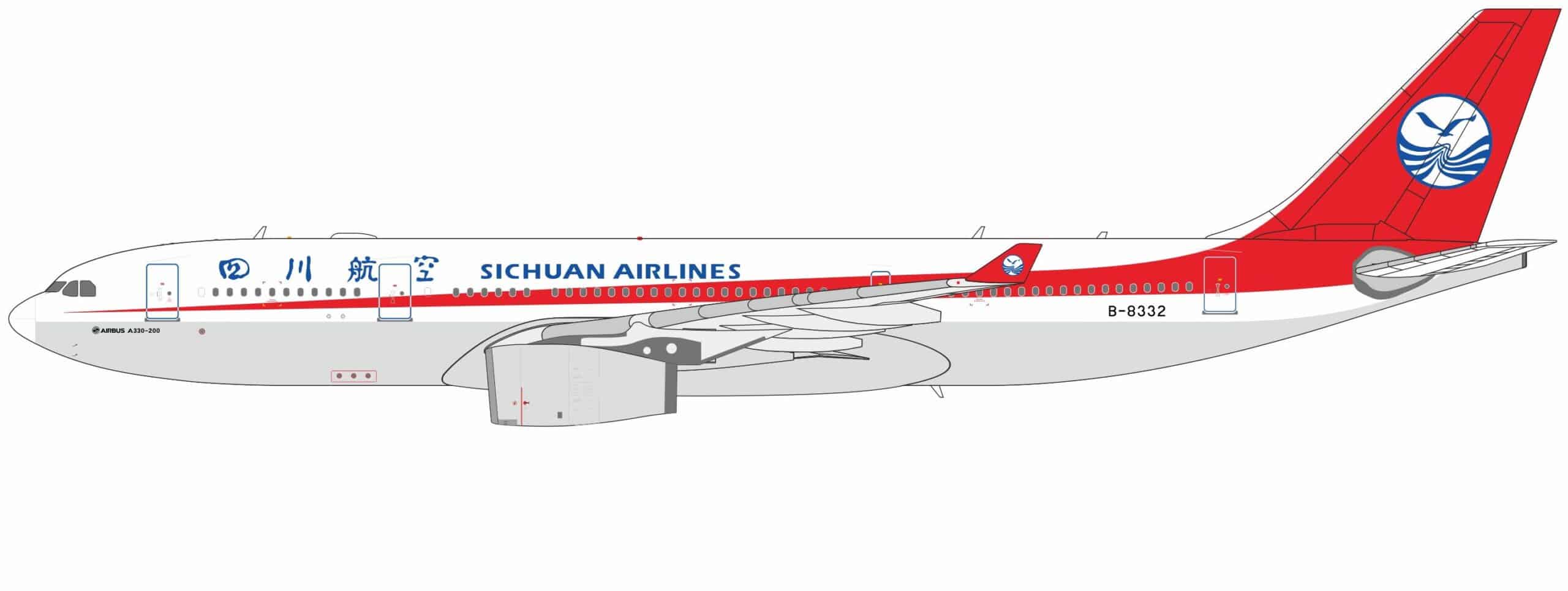 NG Models 1:400 Sichuan Airlines Airbus A330-200 B-8332 (NG61104)